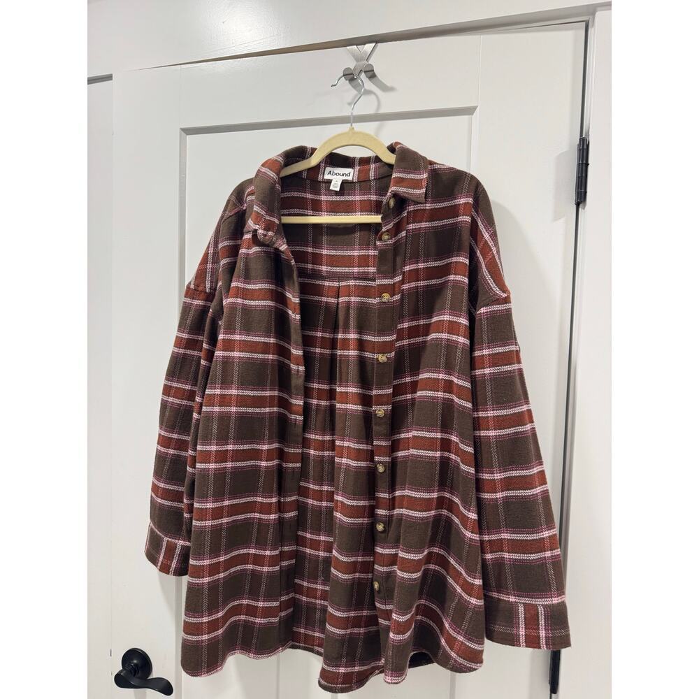 Abound Nordstrom Brown and pink cotton flannel XL